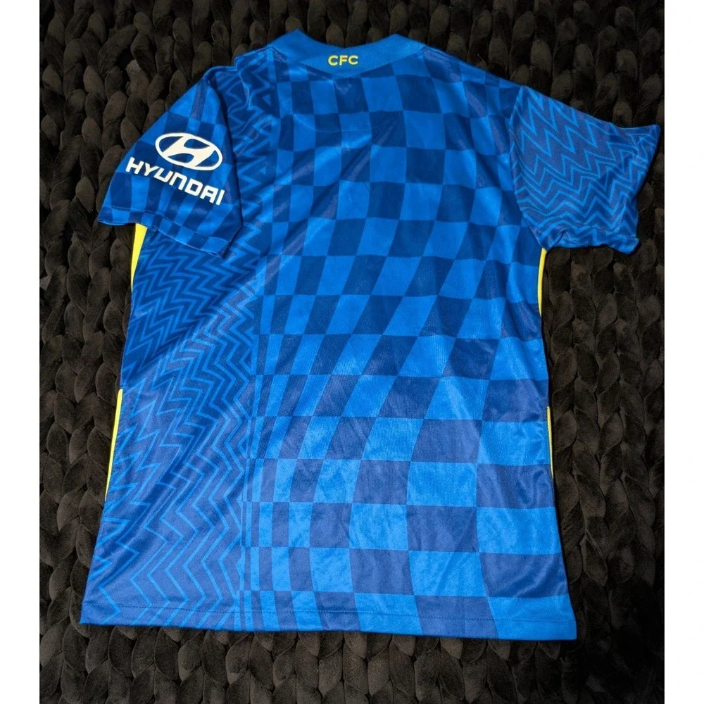 Nike Chelsea FC 2021-22 Blue Home Checkered Soccer Jersey Size Medium